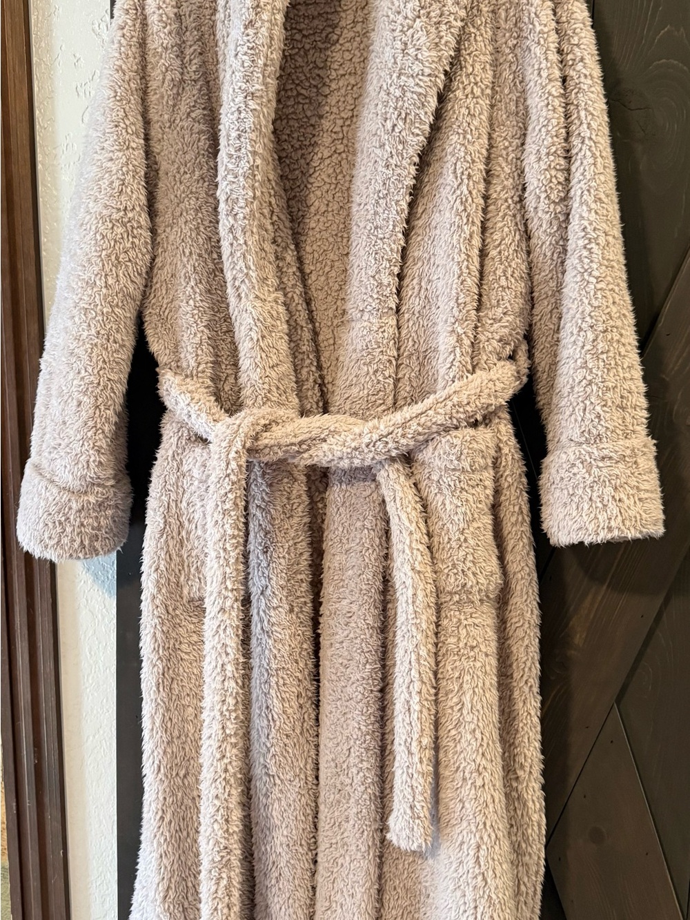 Berkshire blanket & home  - teddy bear full length robe- Lavender Taupe